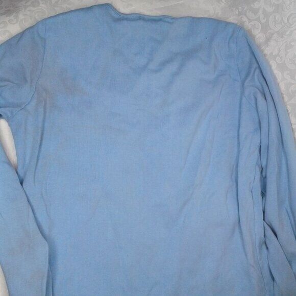 Expressiva Nursingwear Long Sleeve Top Size M Lt. Blue V/Crew Neck Double Layer - Picture 7 of 8